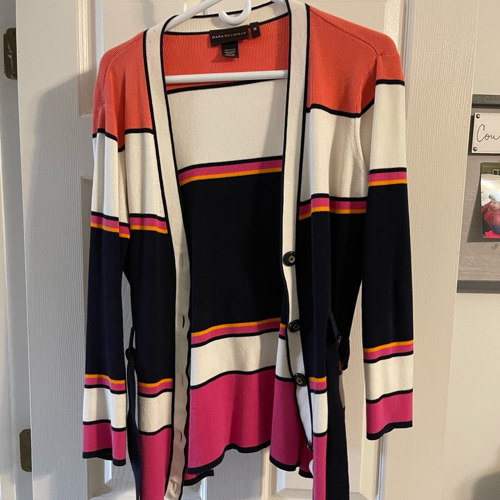 Nice bright cardigan Excellent condition. Size M. 100% cotton